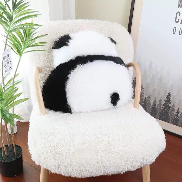 Fluffy Panda Cushion – Natural Wool