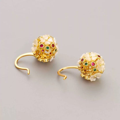 Romantic Flower Basket Hoop Earrings