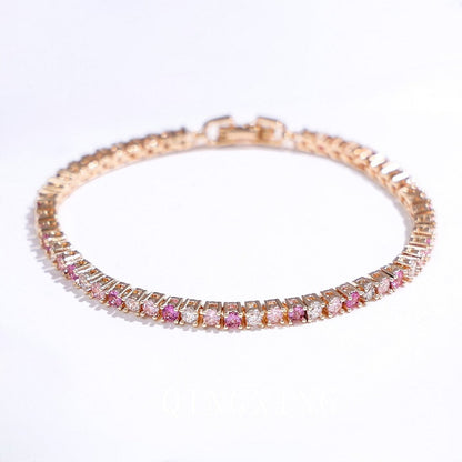Dazzling Pink Ombré Tennis Bracelet