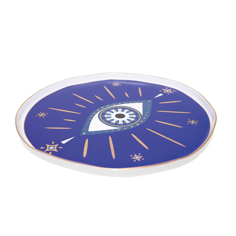 Blue eye porcelain tray D30.5cm