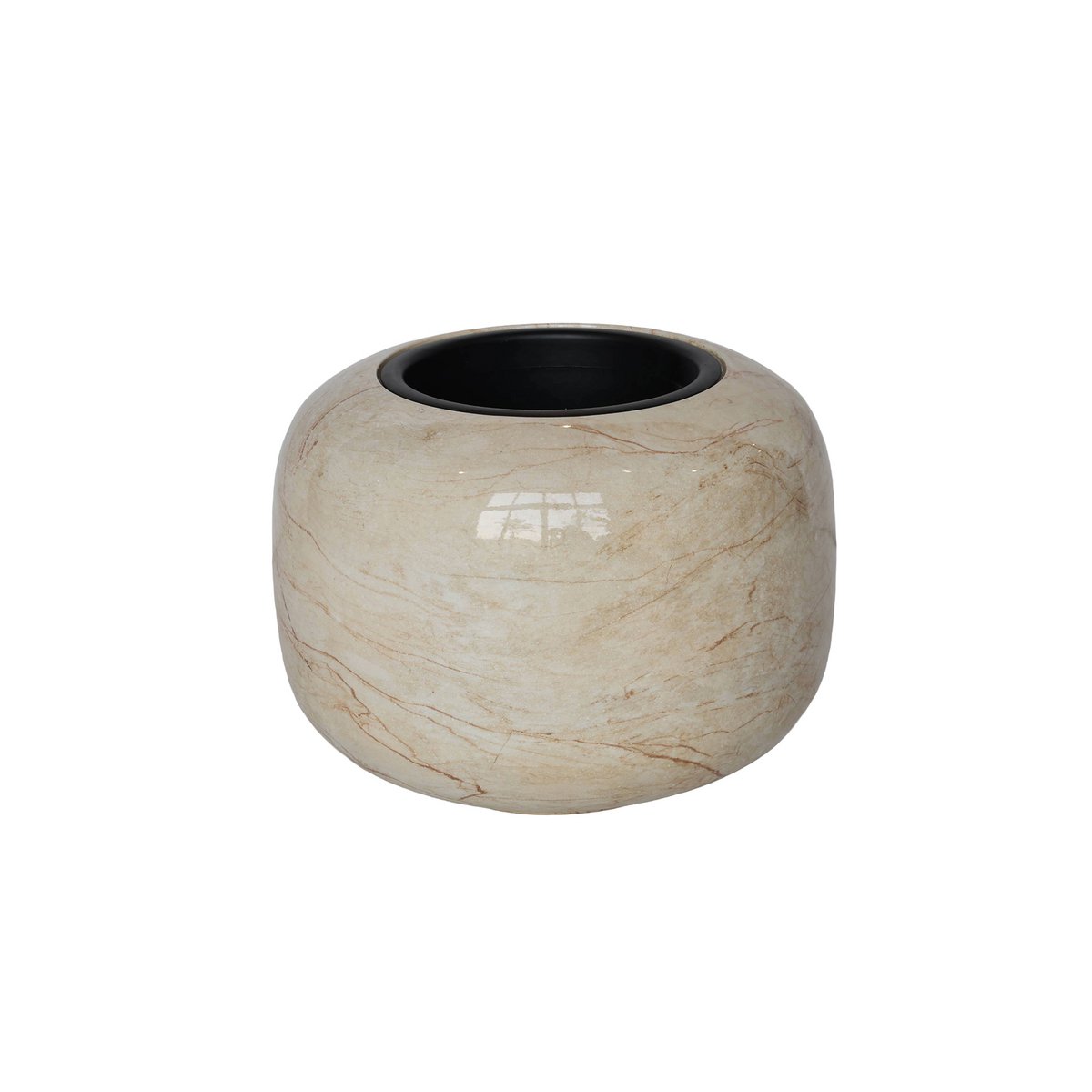 Plantenpot - Phuket glossy beige marble