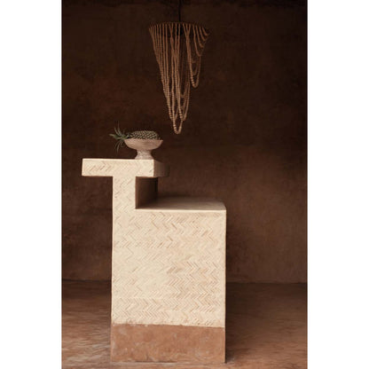 The Wooden Bead Chandelier - Natural - L