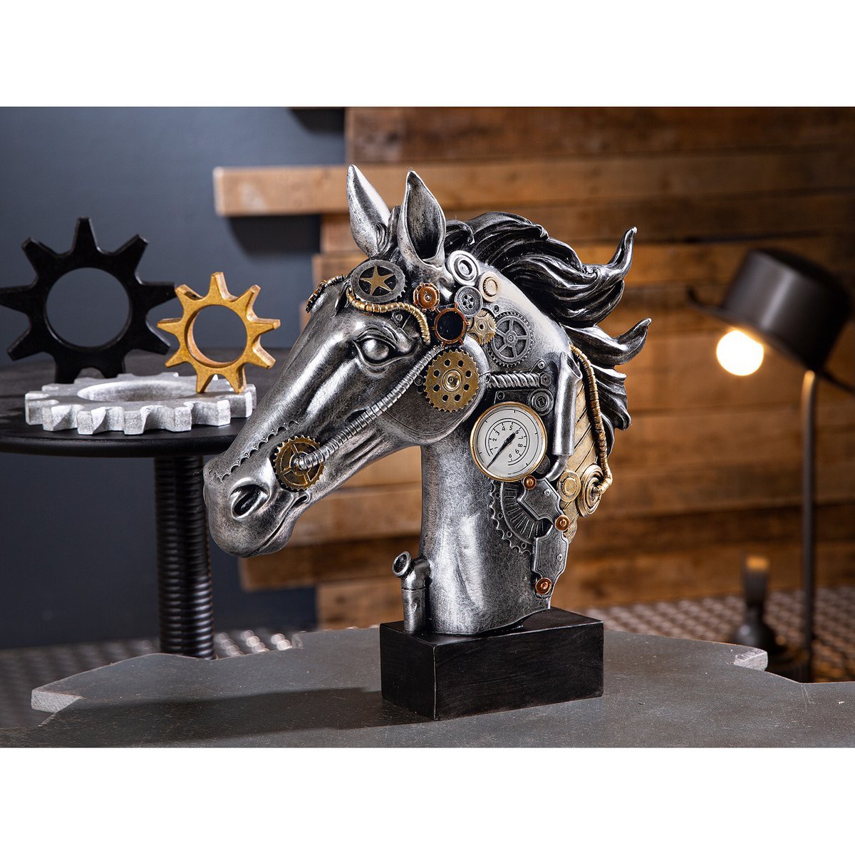 Poly sculpture "Steampunk Horse"