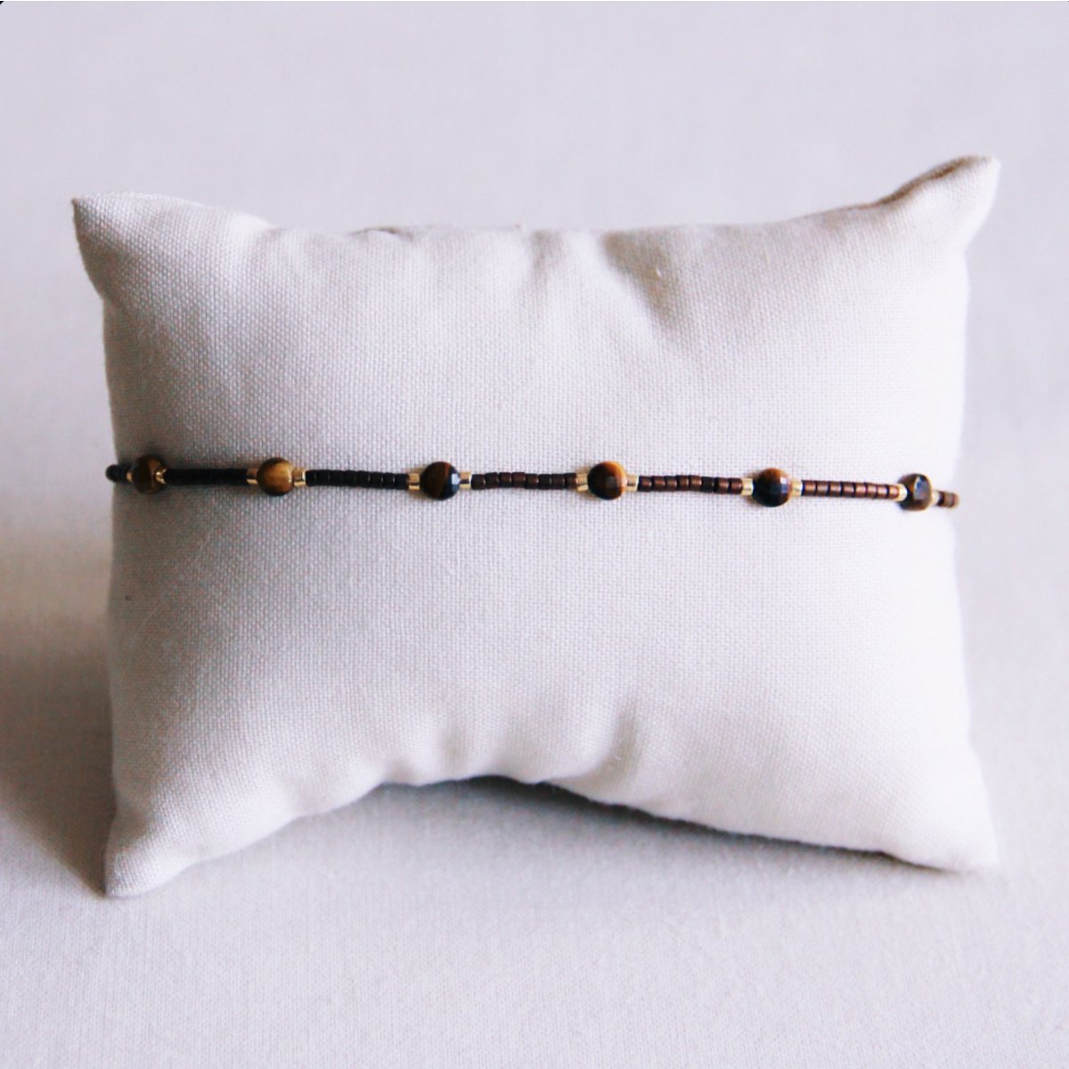 Gemstone bracelet with Miyuki – brown