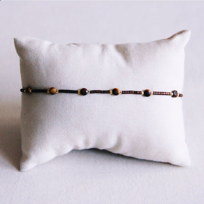 Gemstone bracelet with Miyuki – brown