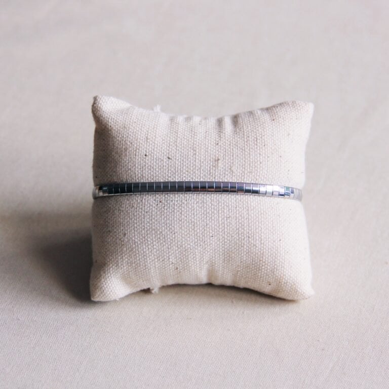 SA812 - Steel flat bracelet striped - silver