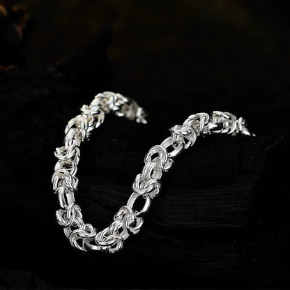 Classic Sterling Silver Dragon Chain Bracelet