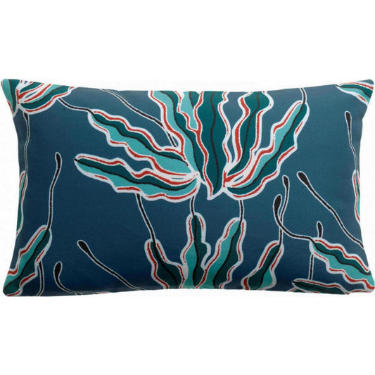 Alga outdoor printed cushion Indigo 30 x 50