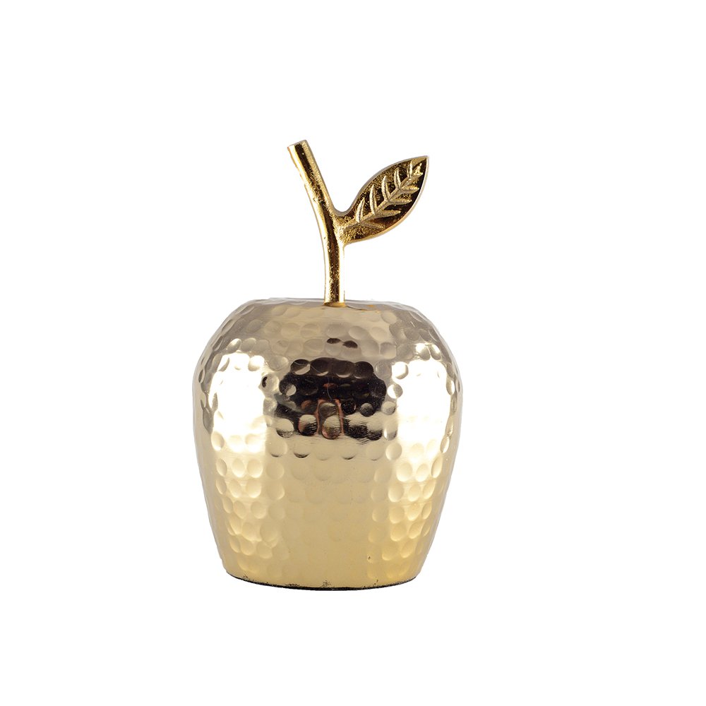 POMME DECORATIVE DOREE 12.5X12.5X19CM