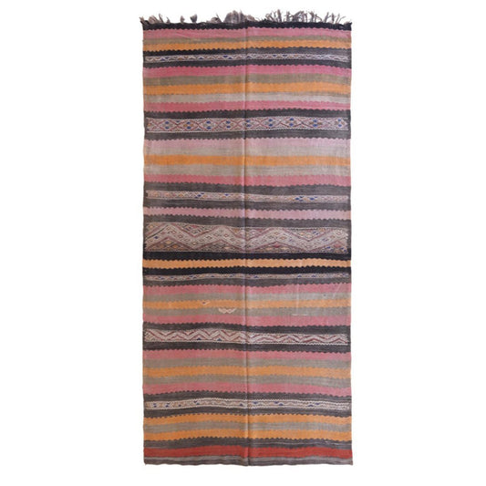 Pure wool Moroccan Kilim Berber rug 173 x 370 cm