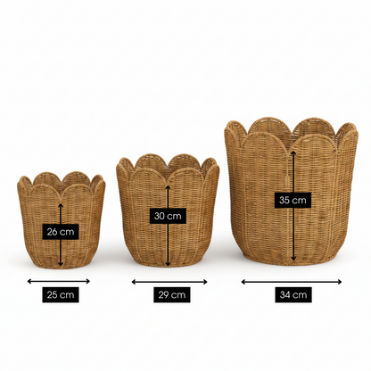 Storage basket set Eleta Light brown