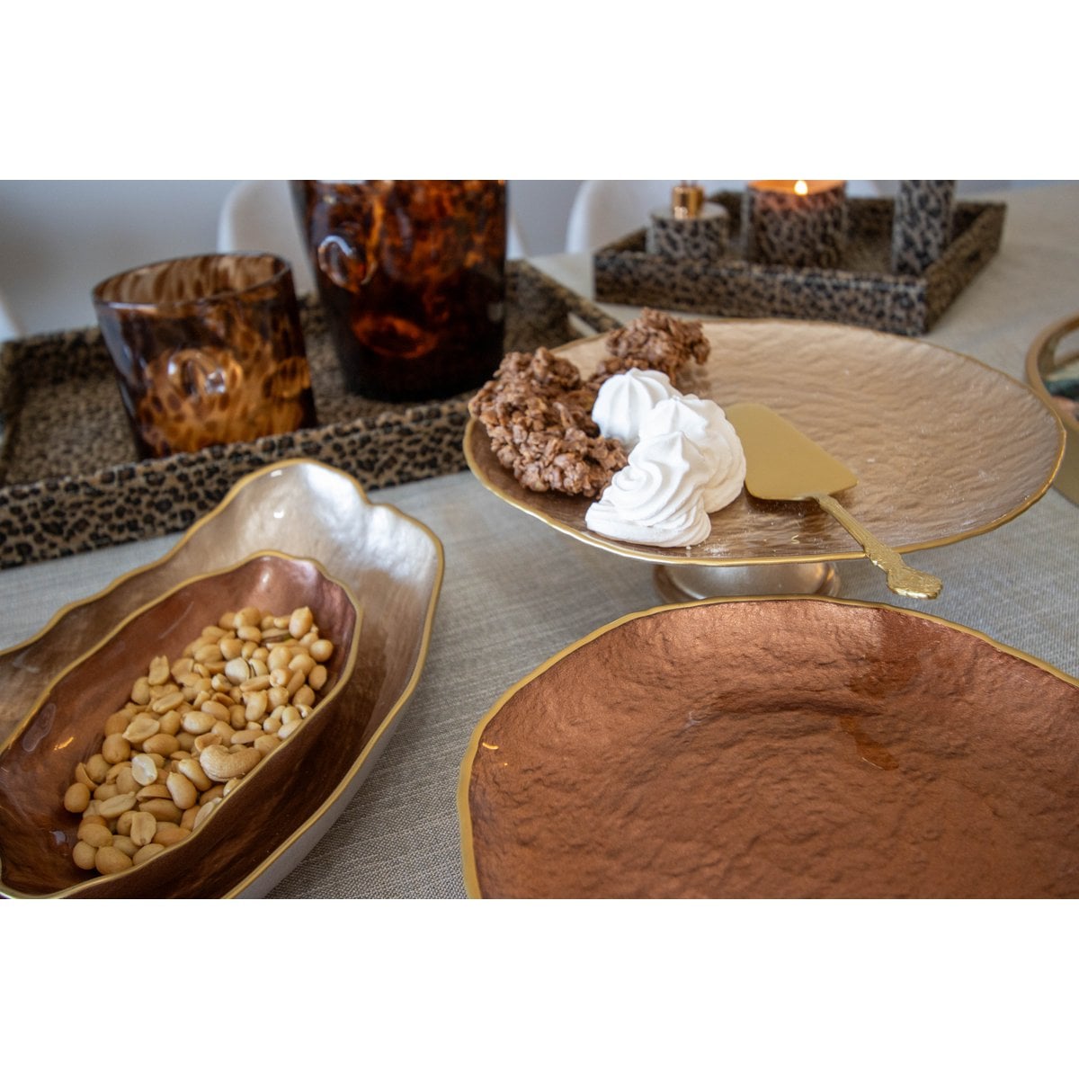 Platplate on chestnut cakes gilded 21cm