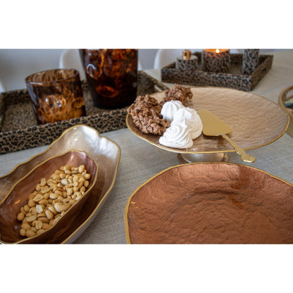 Platplate on chestnut cakes gilded 21cm