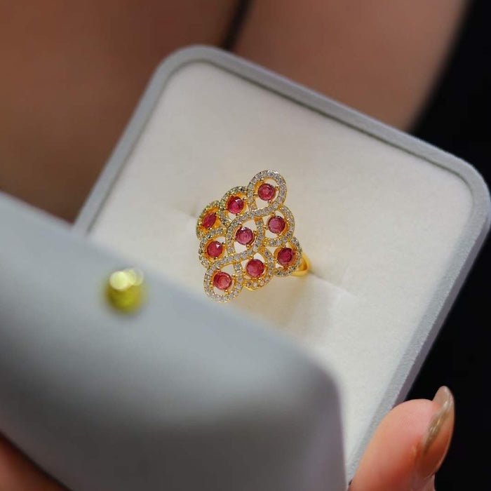 Real Ruby Royal Frame Ring-Adjustable