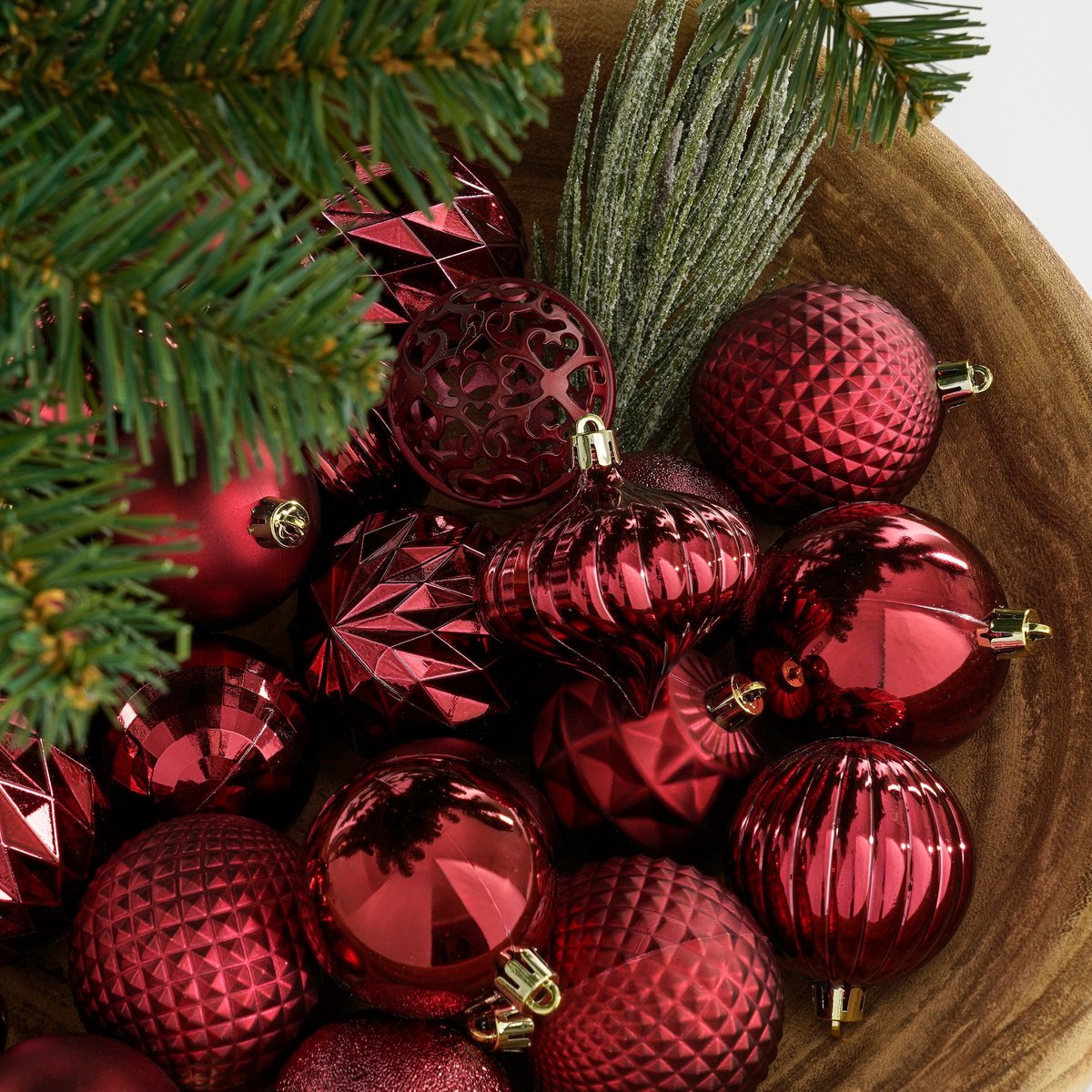 Christmas ball set Dark red