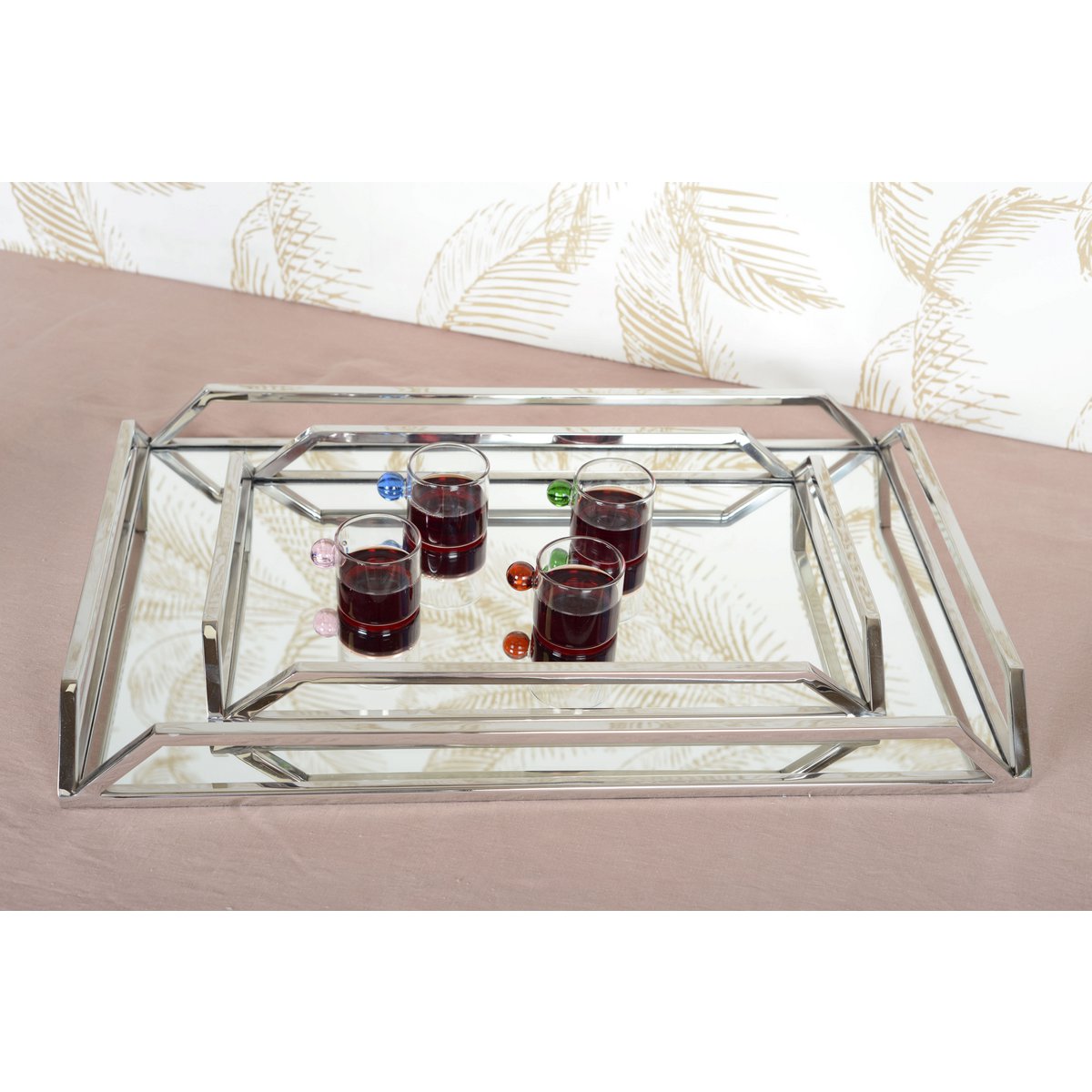 CLEAR GLASS COFFEE MUG WITH COLORFUL BALL HANDLE 100ML