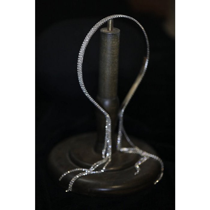 Sparkling Bridal Headband with Long Tassels