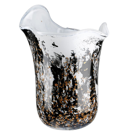 Vase Petunia, black, white H.21.5 cm