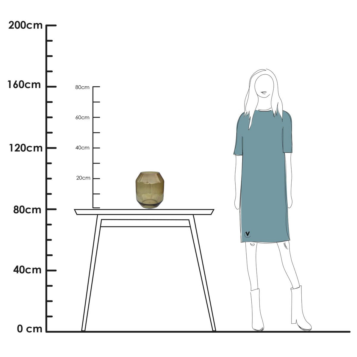 SALE! Vaas - Sill S Ø20 cm cognac