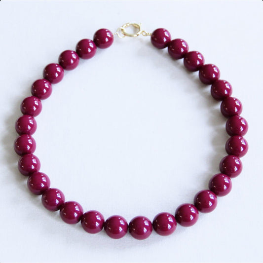 Beaded necklace XXL - cherry