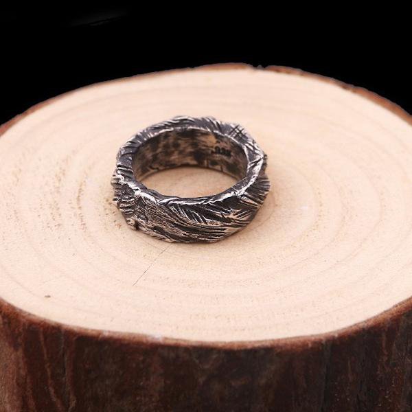 Vintage Inspired Rock Ring -Solid Silver