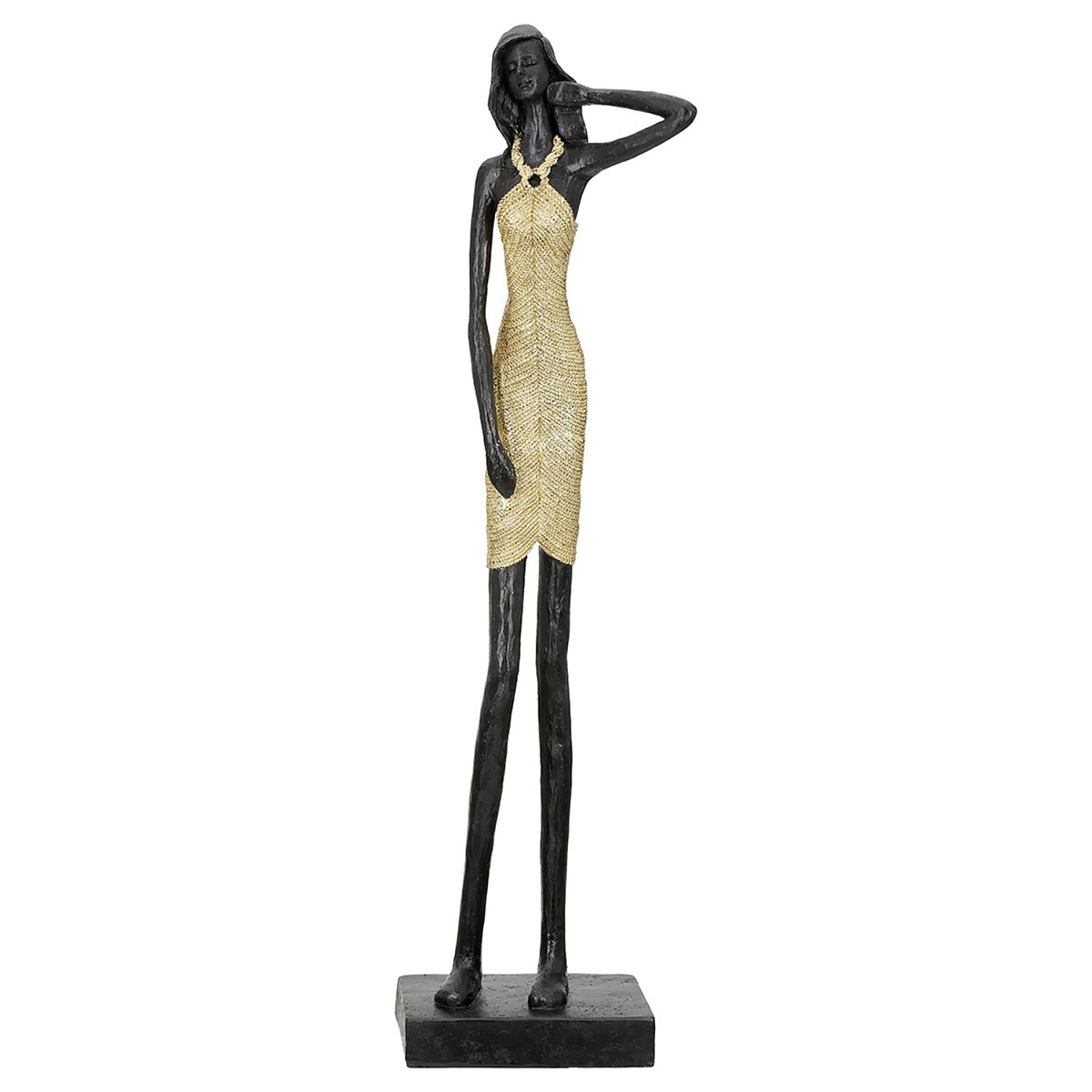 Dorada figure, gold-colored, black H.45 cm