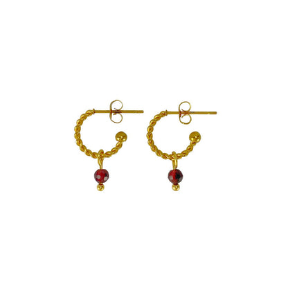 Earrings Garnet - Gold