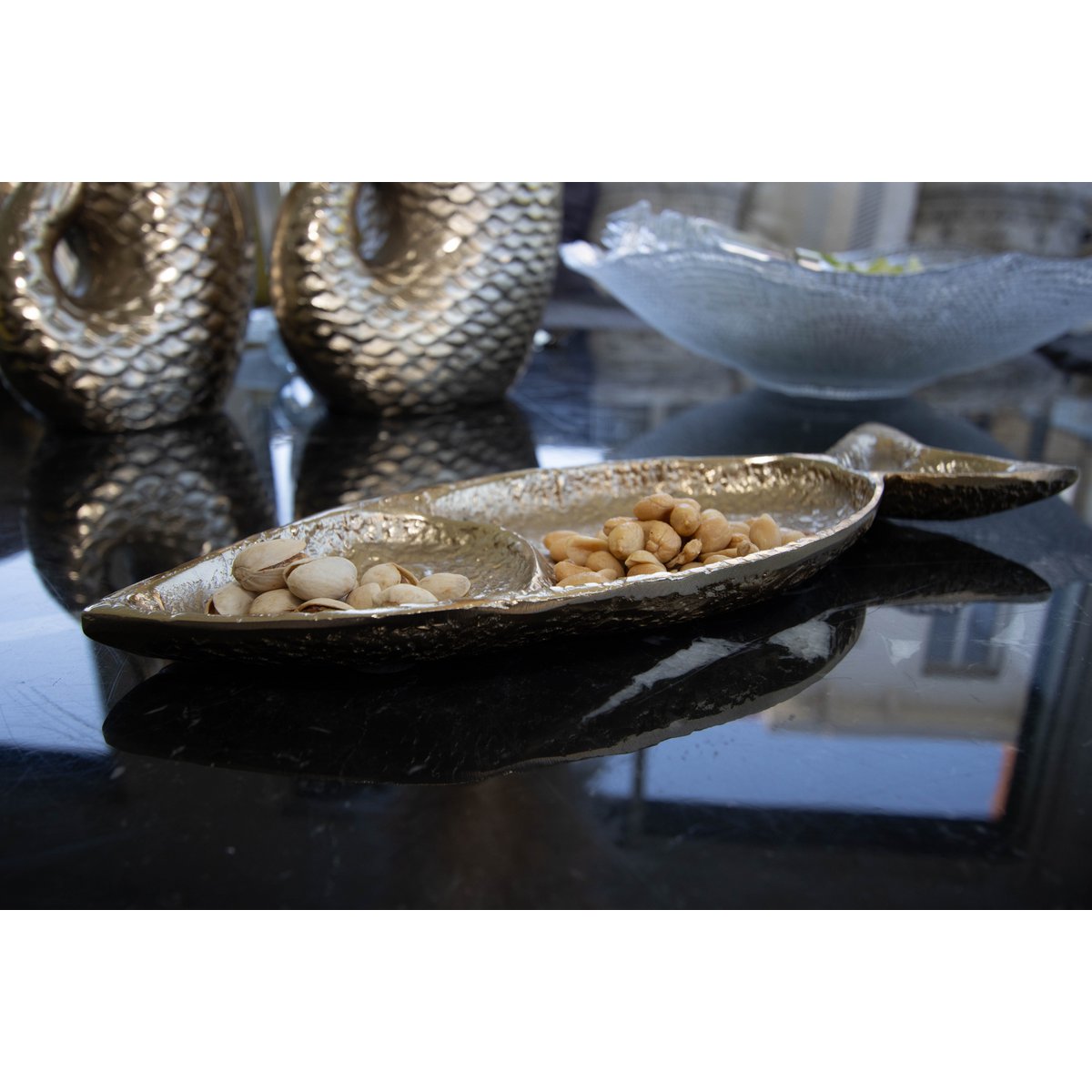 Golden flat cup 33x11x2.5cm