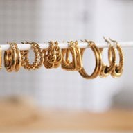 EA562: Stainless steel creole oval 21mm "basic" - gold