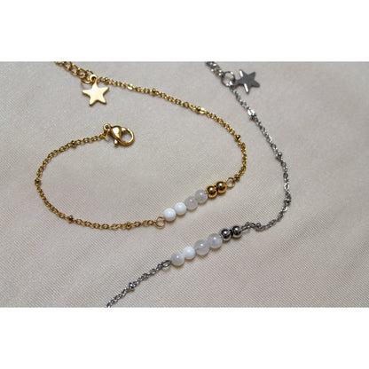 Bracelet Moonstone & Star - Silver