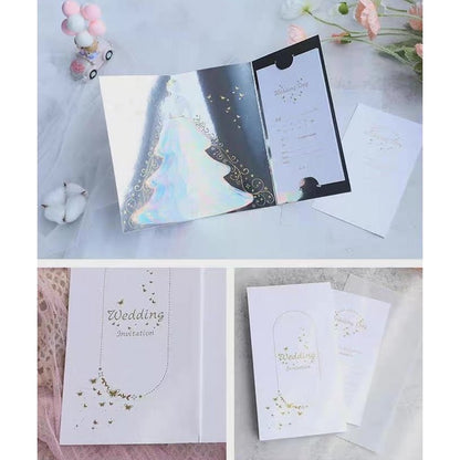 3D Wedding Card - Sparkling Lady with Wedding Dress Design