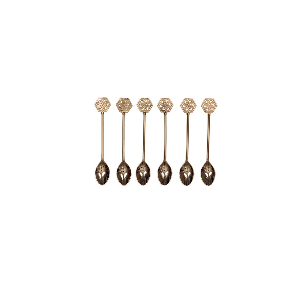 GOLDEN ARABESQUE TEASPOONS - SET OF 6