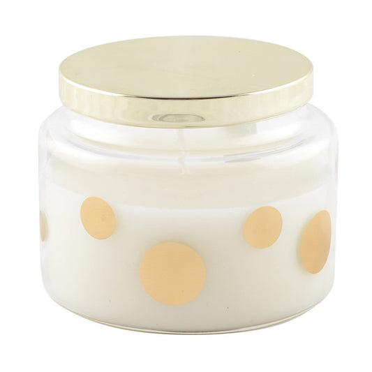 Round candle with dots and lid Dore sage sage