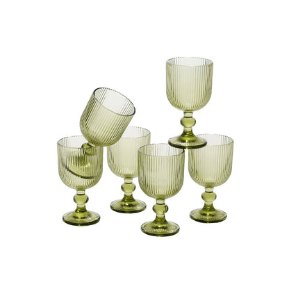Wine glass set Merlot Light green
