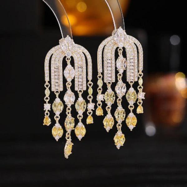 Royal French Arc Sparkling Earrings