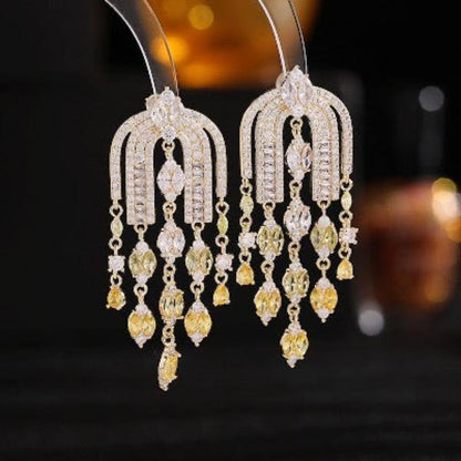 Royal French Arc Sparkling Earrings