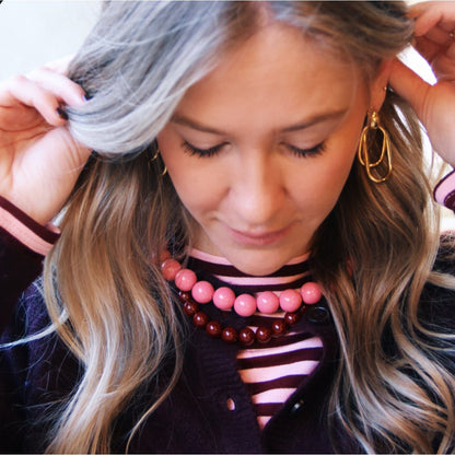 Beaded necklace XXL - pink