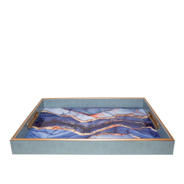 Rectangular blue watercolor tray 40x30x4.5cm