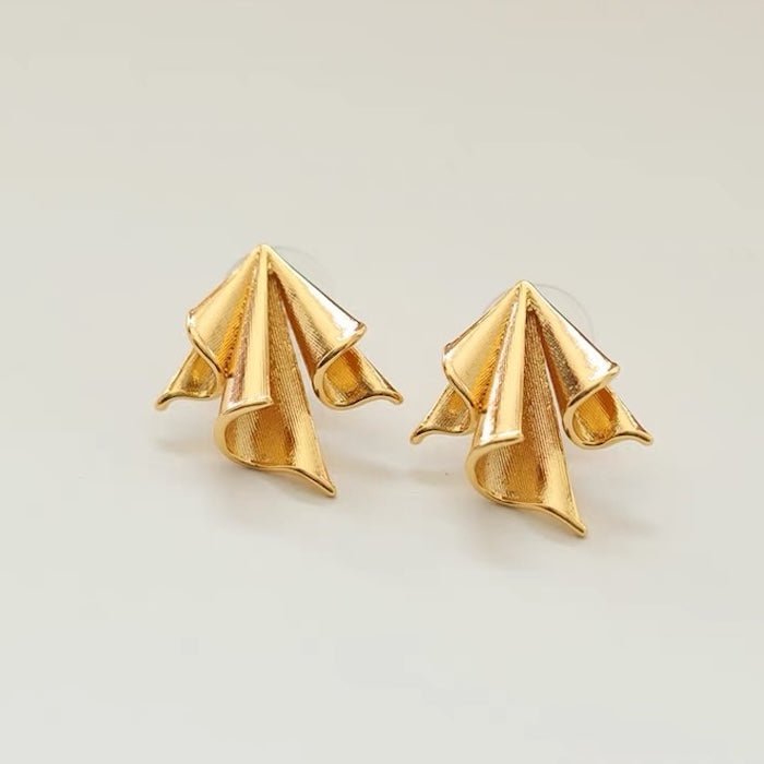 Golden Paper Plane Earrings
