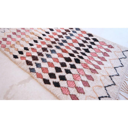 Pure wool Moroccan Berber rug 145 x 261 cm