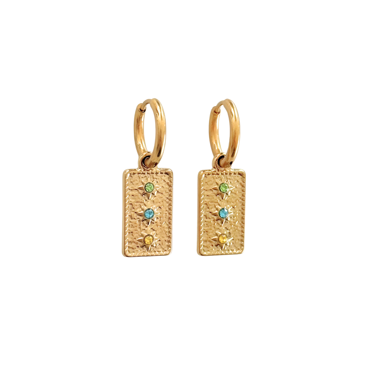 Three colors Zirconia Oorringen - Gold