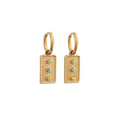 Three colors Zirconia Oorringen - Gold
