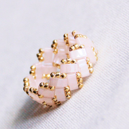 Tilabead ring - light pink/gold