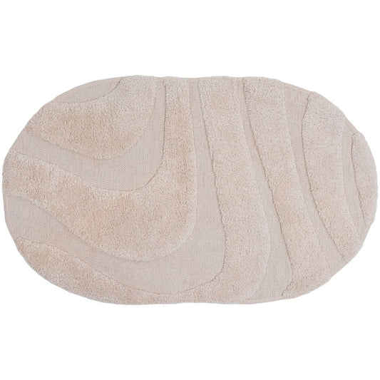 Bath mat Beau - Beige Oval 50 x 80 cm
