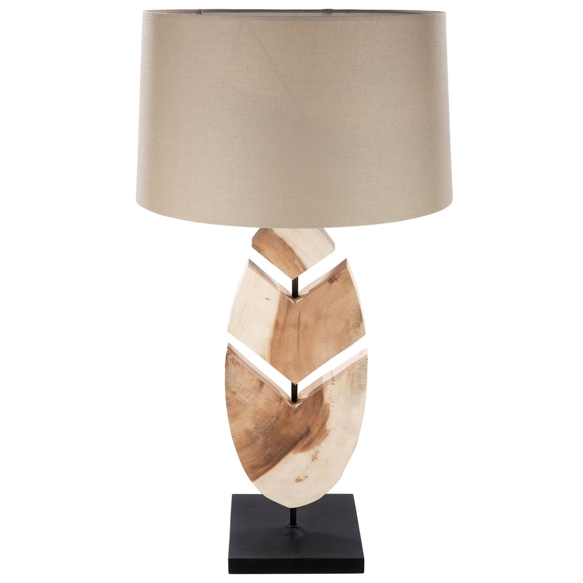 Wooden lamp "Wooden Feather" natural/ black