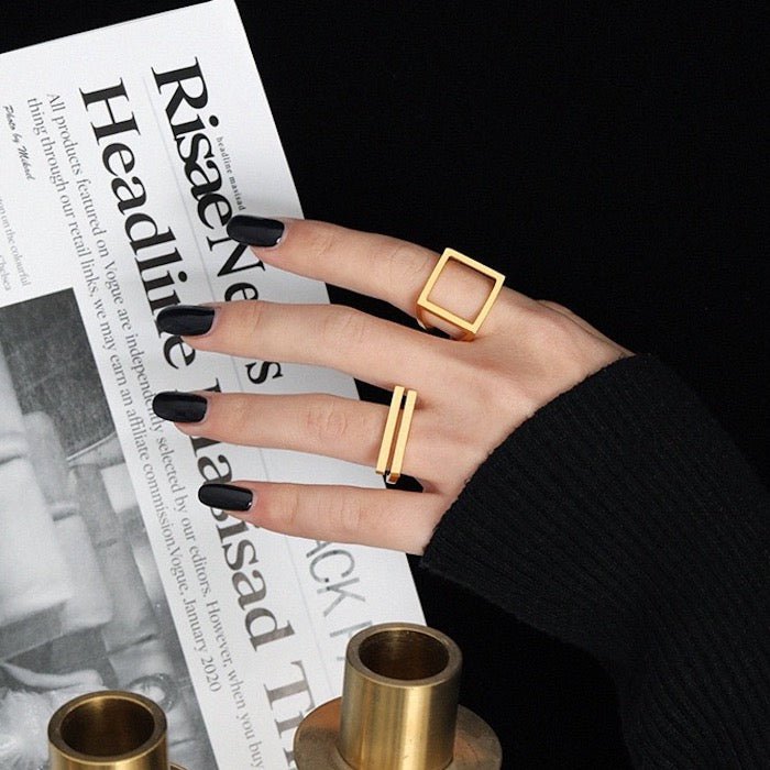 Minimalist Bold Look Square Ring