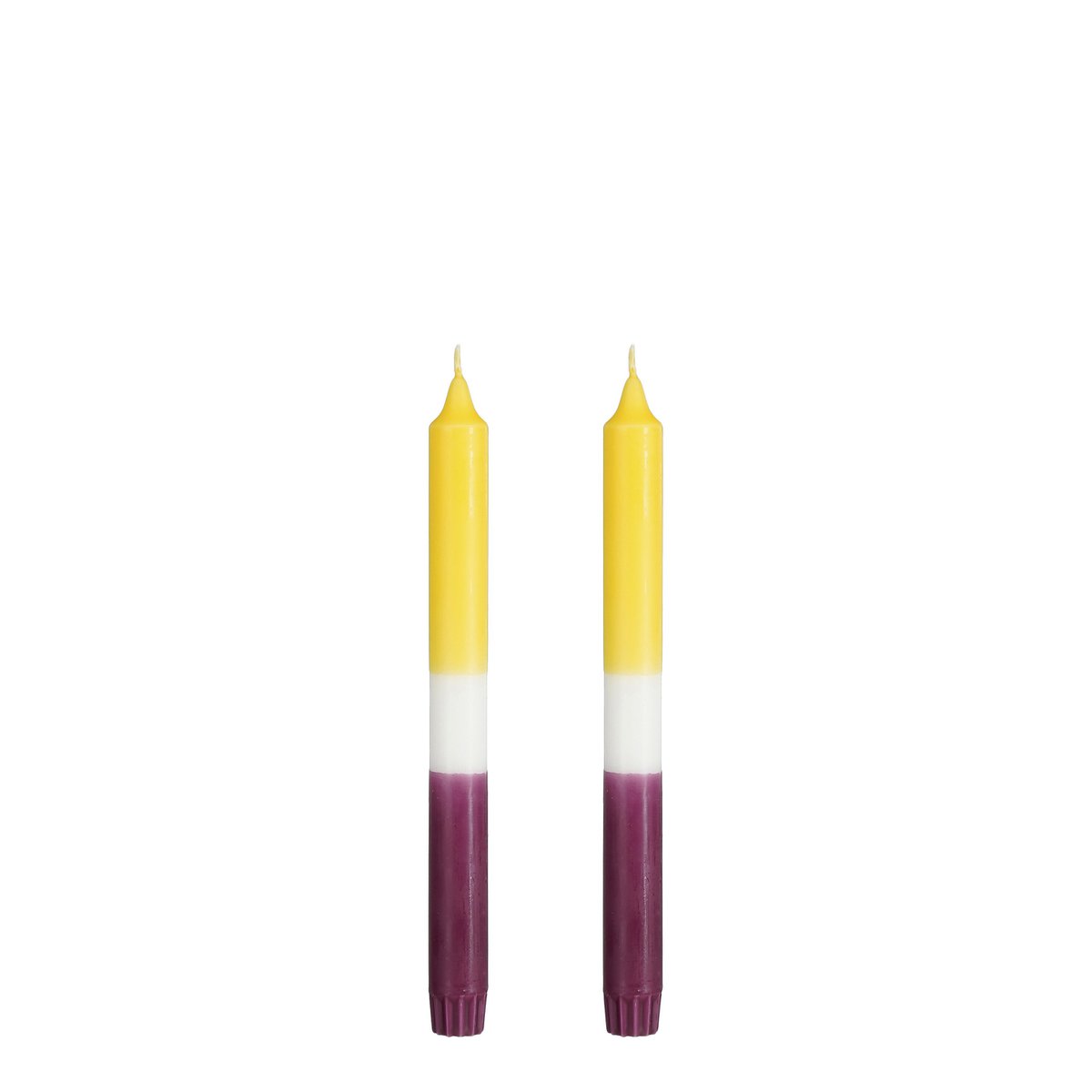 Dinner candle Dip-dye Yellow