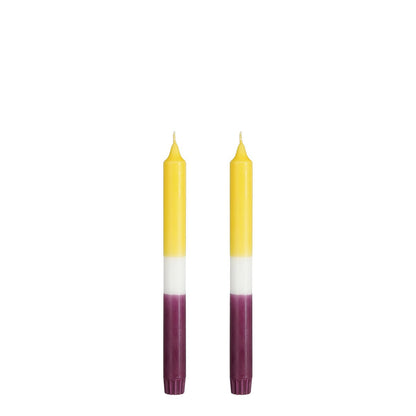 Dinner candle Dip-dye Yellow