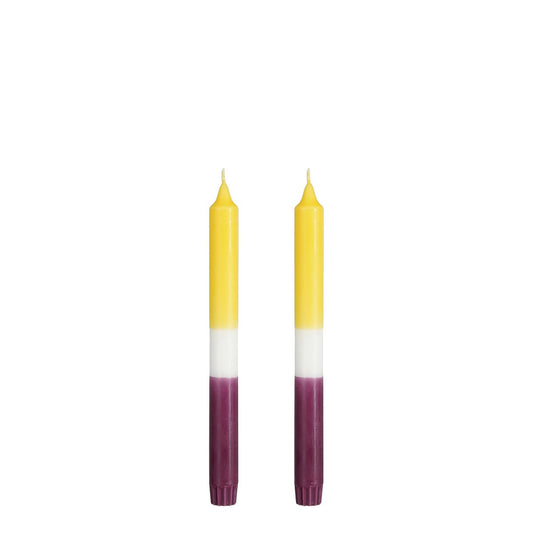 Dinner candle Dip-dye Yellow