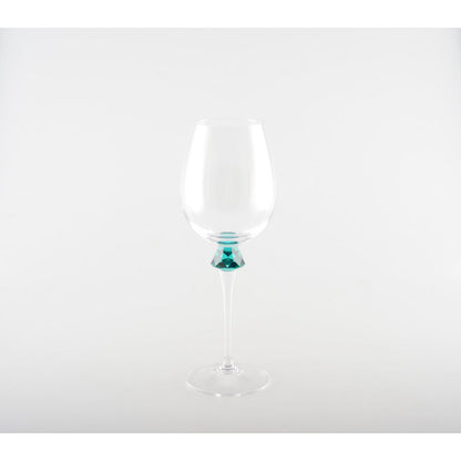 Wine glasses with diamond foot 4 colors - Lot of 4
